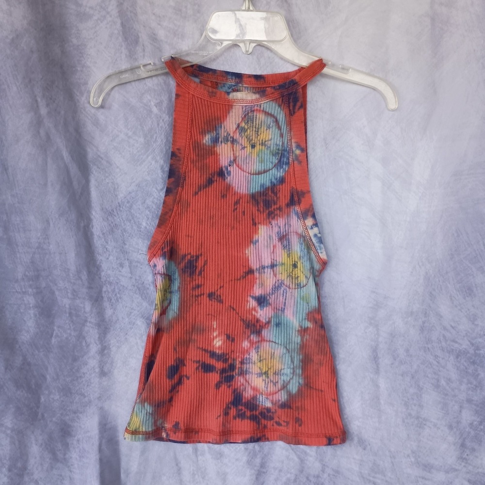 We The Free Ribbed Tie Dye Tank Top Small Multicolor Sleeveless Racerback